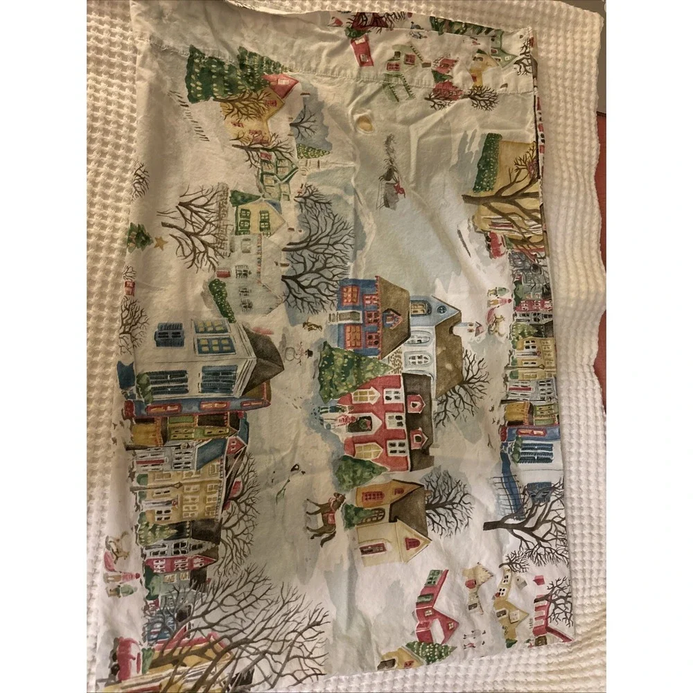 Pottery Barn Winter Village Pillowcase Christmas Holiday